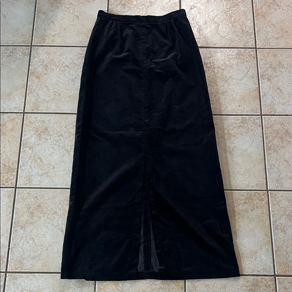 Vintage Diane Rich California‎ Elegant Black Velvet Maxi Skirt, Sz S/M